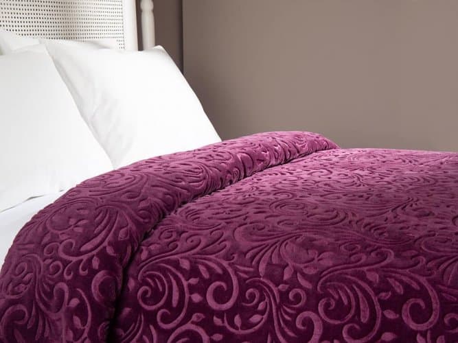 تصویر 1 از پتو گلبافت بنفش رنگ ثابت و ماندگار پس از شستشو